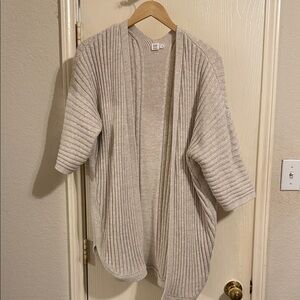 GAP Women's Light Gray Ribbed Cardigan